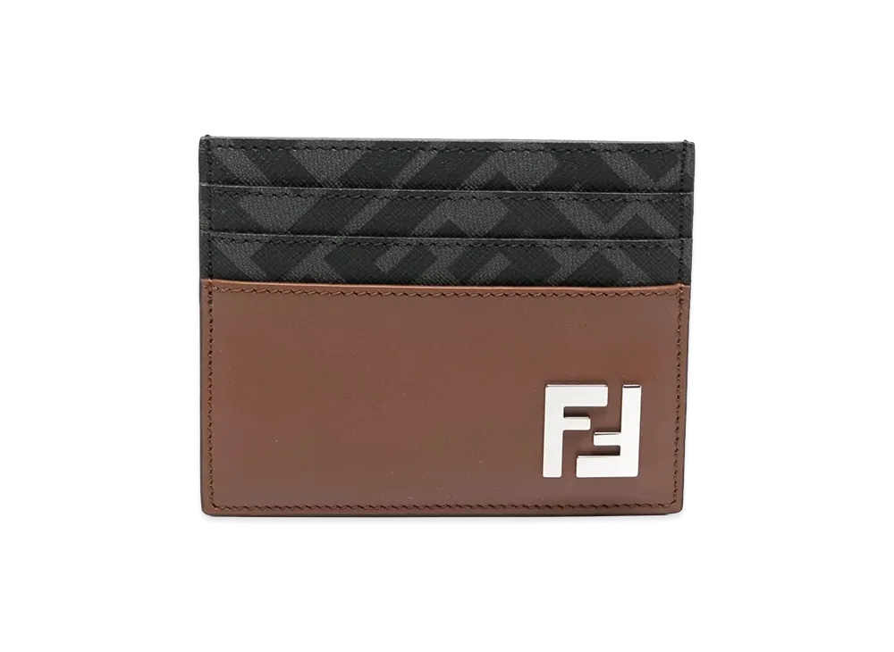 FENDI Squared FF Card Holder "Brown"