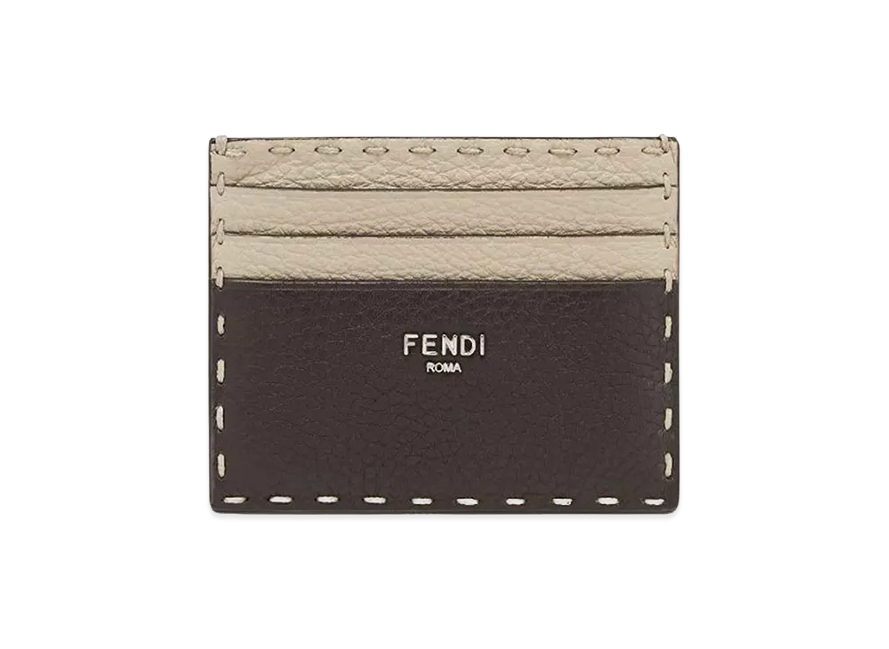 FENDI Diagonal Card Holder "Brown"