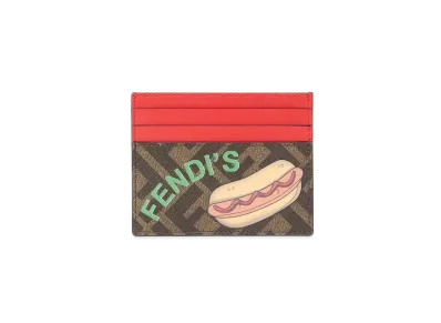 FENDI FF Card Holder FF Canvas Printed "Multi Color"
