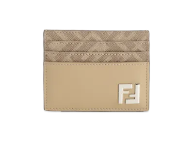 FENDI Squared FF Card Holder "Beige"