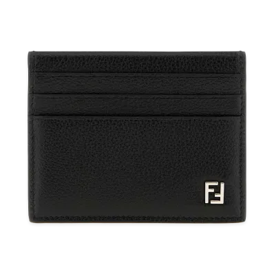 FENDI Leather FF Card Holder "Black"