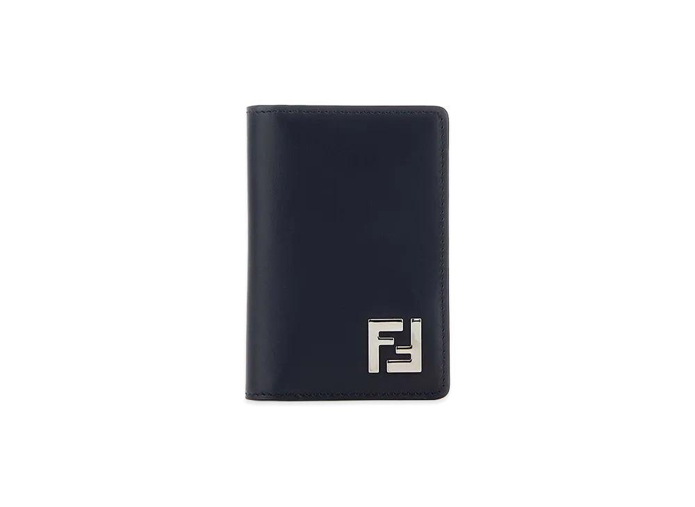 FENDI Leather Card Holder "Midnight Blue"