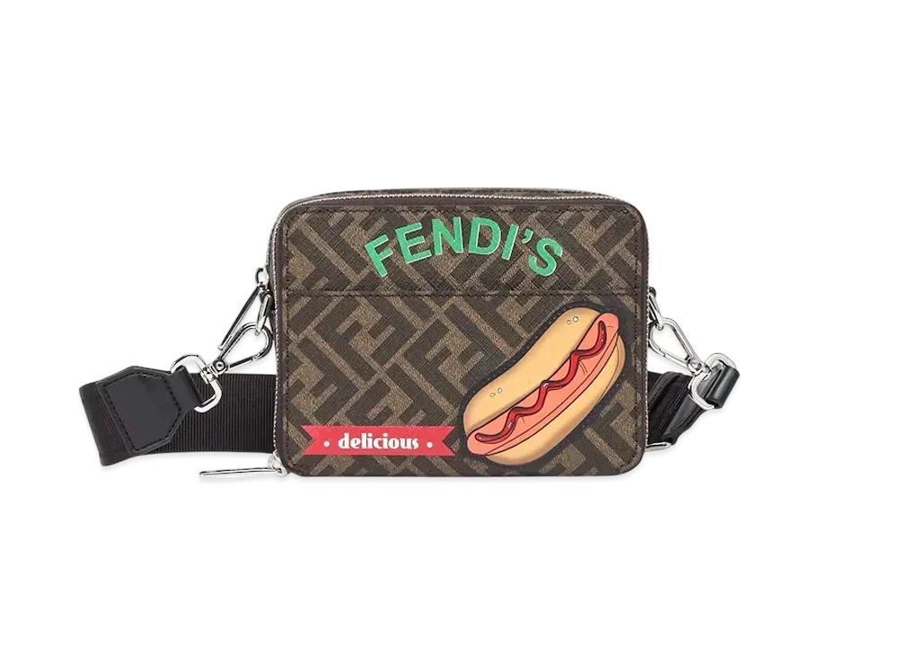 FENDI FF Organizer Camera Case FF Canvas Bag with Appliques "Multi Color"