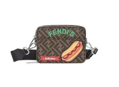 FENDI FF Organizer Camera Case FF Canvas Bag with Appliques "Multi Color"