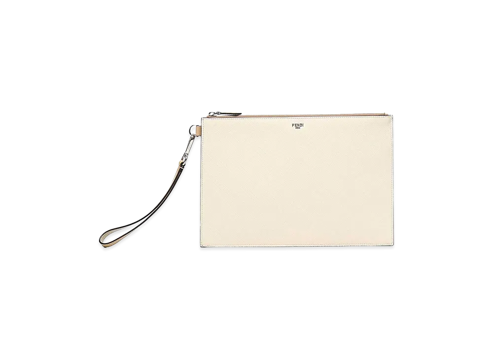 FENDI Leather Clutch "Ivory"