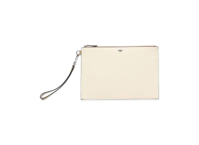 FENDI Leather Clutch "Ivory"