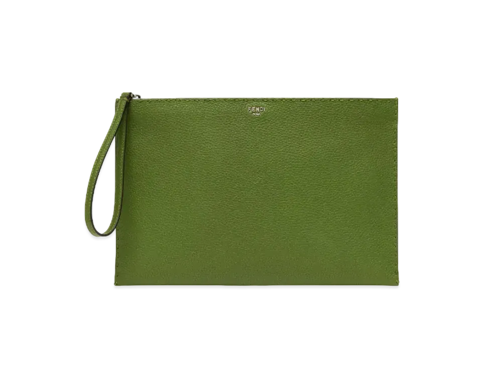 FENDI Selleria Flat Pouch Medium "Green"