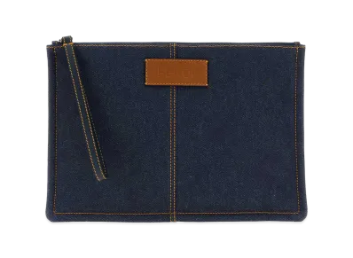 FENDI Denim Medium Clutch "Blue"