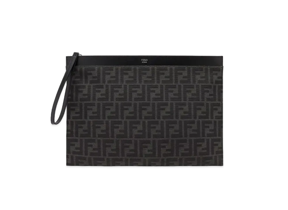 FENDI Large Flat FF Pouch "Black"