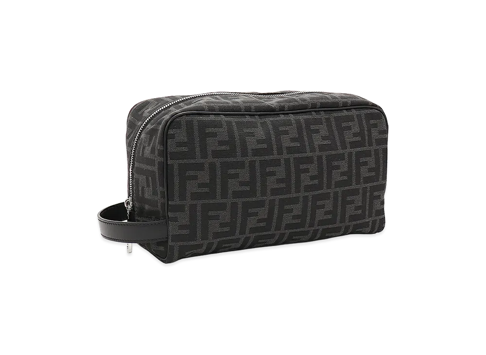 FENDI FF Pouch Clutch Bag "Asfalto/Nero"