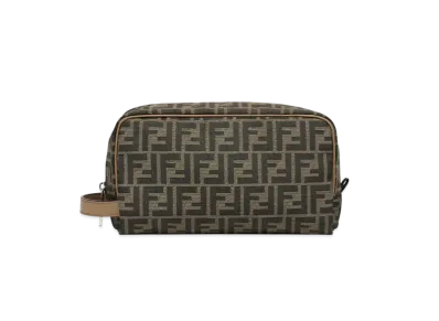 FENDI FF Toiletry Case FF Jacquard Fabric "Brown"