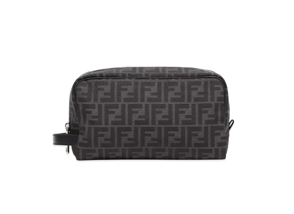 FENDI FF Toiletry Case FF Jacquard Fabric "Black"