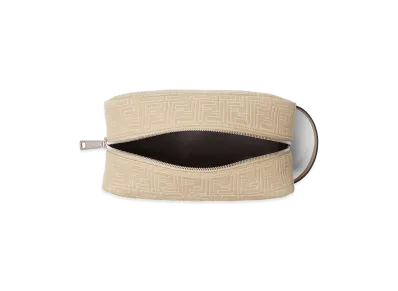 FENDI Embroidered Denim Beauty Case "Beige"