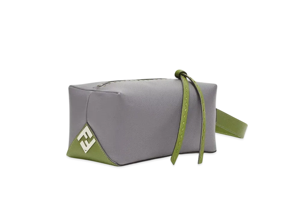 FENDI Roma Leather Toiletry Case "Gray"