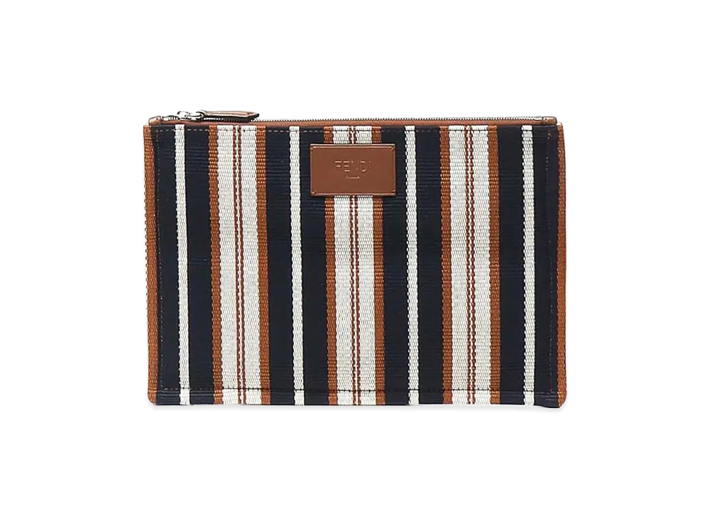 FENDI Embroidered Canvas Signature Pouch "Multicolor"