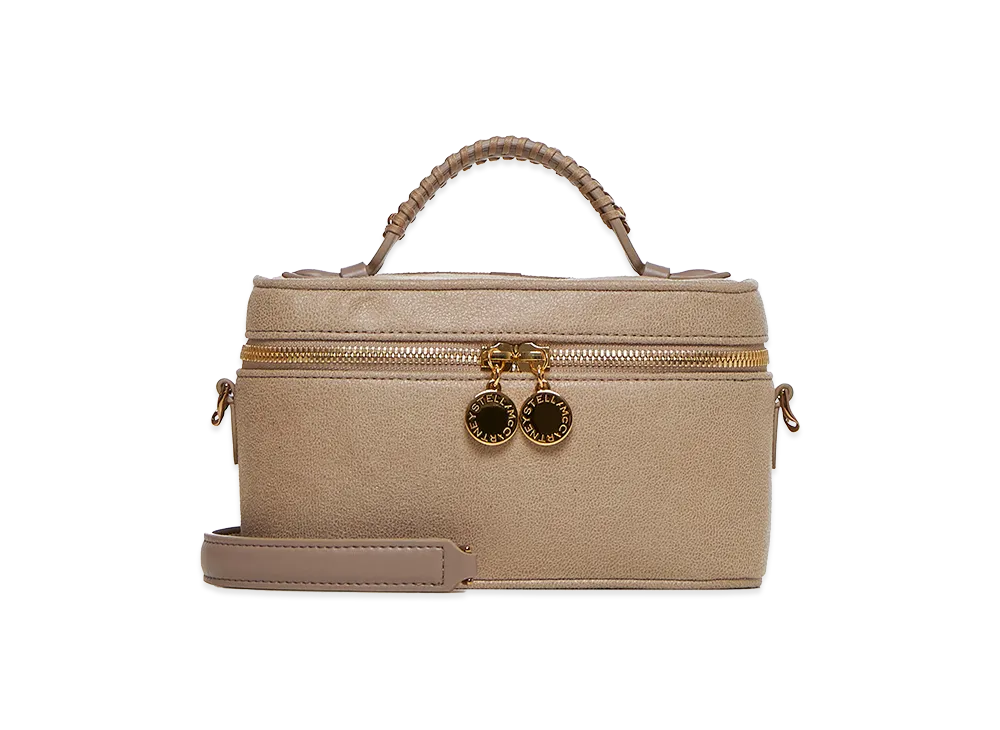 STELLA McCARTNEY Women's Chain Falabella Cosmetic Case "Beige/Gold"