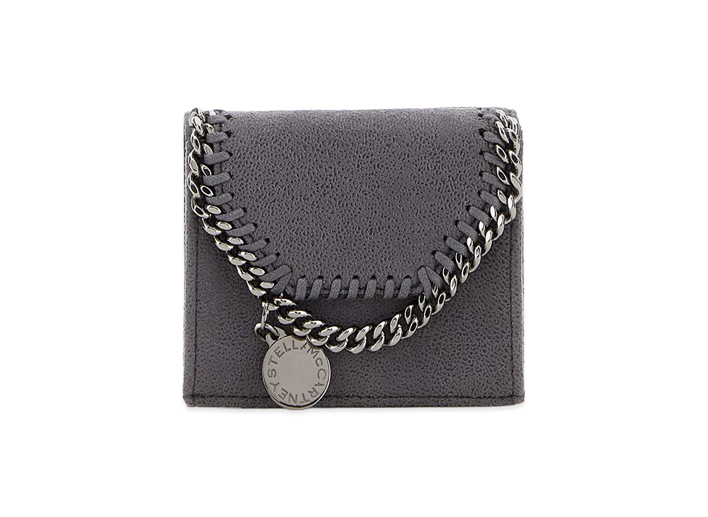 STELLA McCARTNEY Women's Shaggy Deer Falabella Wallet "Gray/Dark Grey"