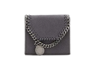 STELLA McCARTNEY Women's Shaggy Deer Falabella Wallet "Gray/Dark Grey"