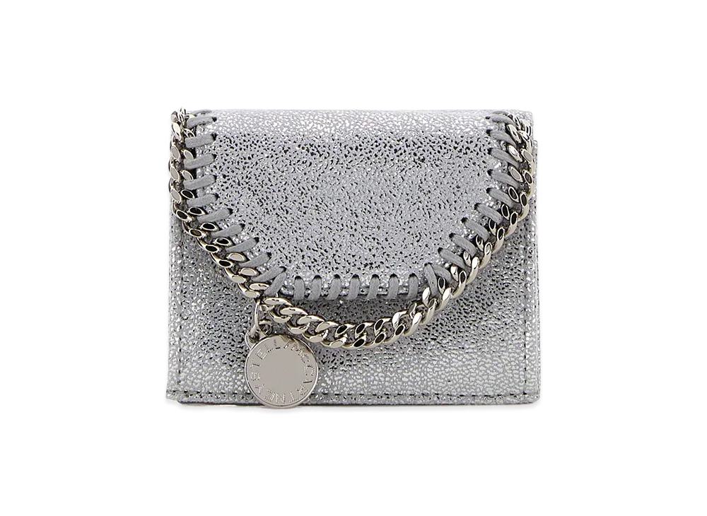 STELLA McCARTNEY Women's Shaggy Deer Falabella Wallet "Silver"