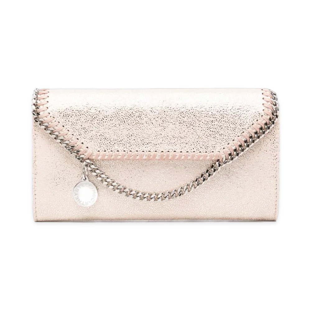 STELLA McCARTNEY Women's Falabella Continental Wallet Crossbody Bag "Shell Pink"