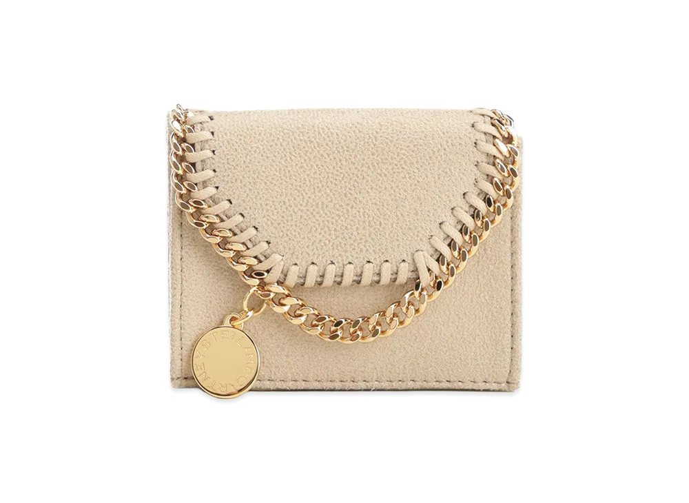 STELLA McCARTNEY Women's Falabella Trifold Wallet "Beige"