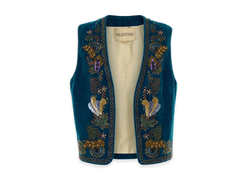 Valentino Velvet Vest "Blue"