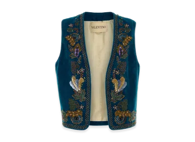 Valentino Velvet Vest "Blue"