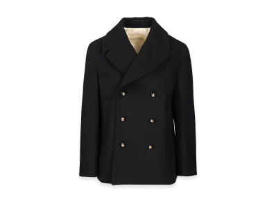 Valentino Wool Pea Coat "Blue"