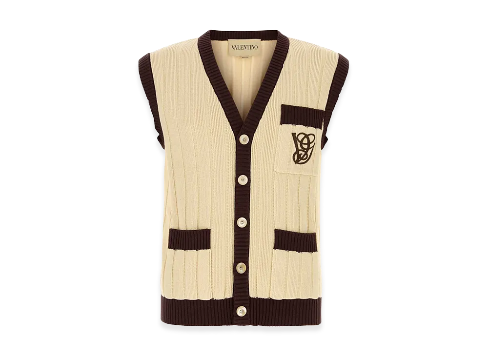 Valentino Cotton Vest "Cream/Yellow"