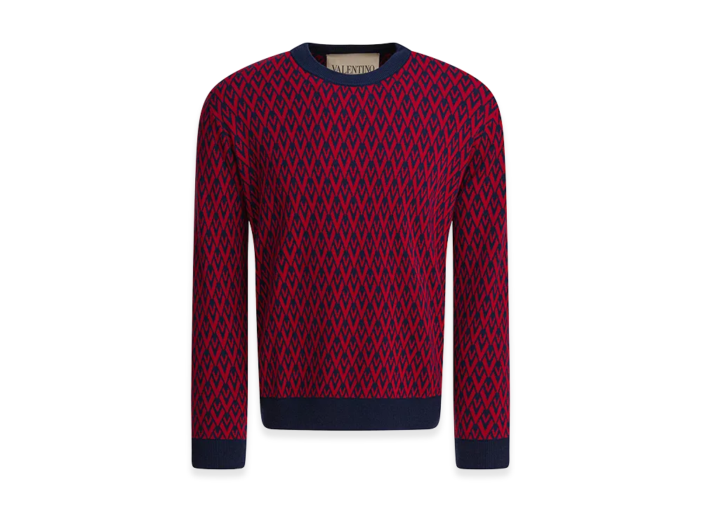 Valentino "Toute La V" Crewneck Sweater "Blue"