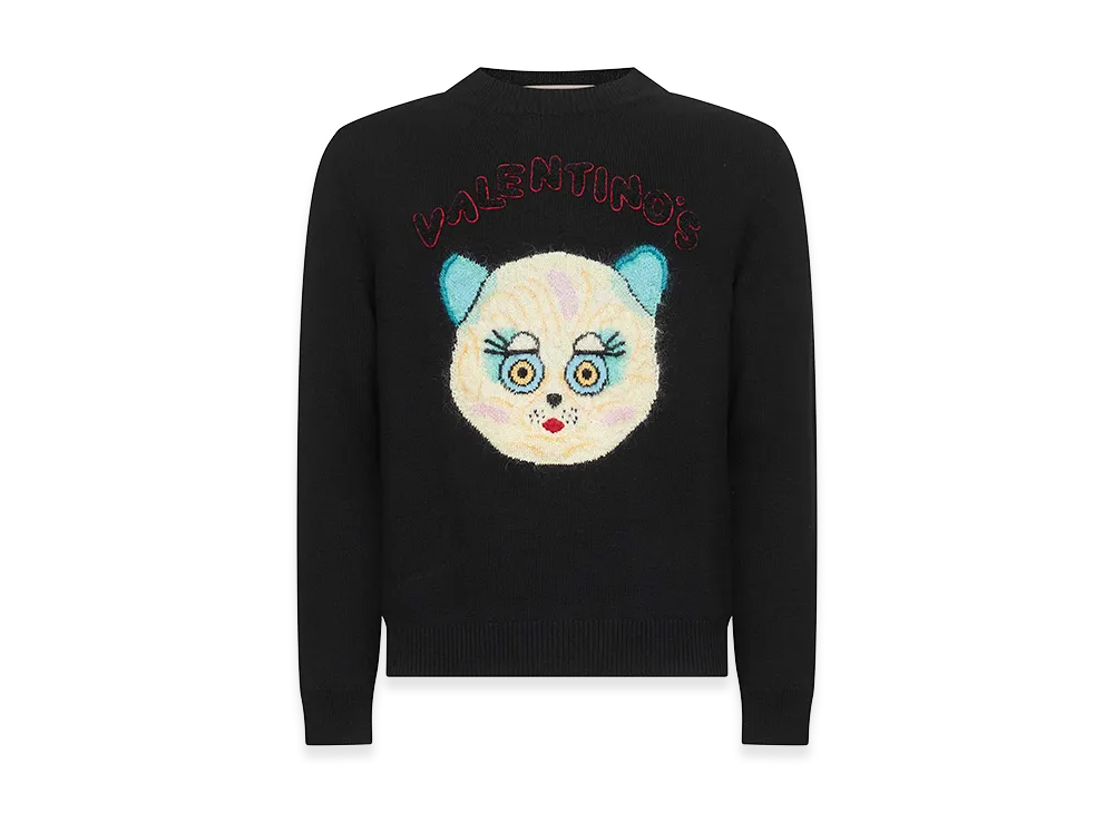 Valentino "Le Chat De La Maison" Crew-Neck Sweater "Black"