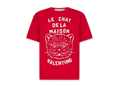 Valentino "Le Chat De La Maison" T-Shirt "Red"
