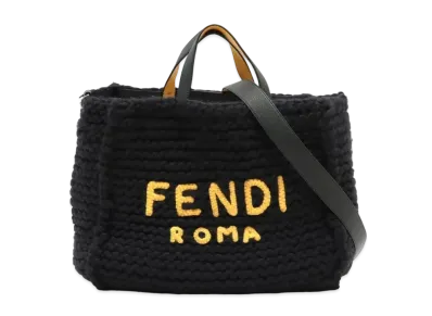 FENDI Wool 2Way Tote Bag "Black"