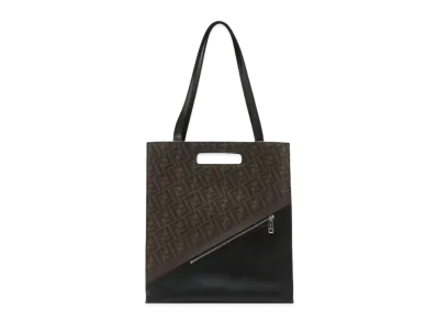 FENDI Zucca Leather 2Way Tote Bag "Black/Brown"