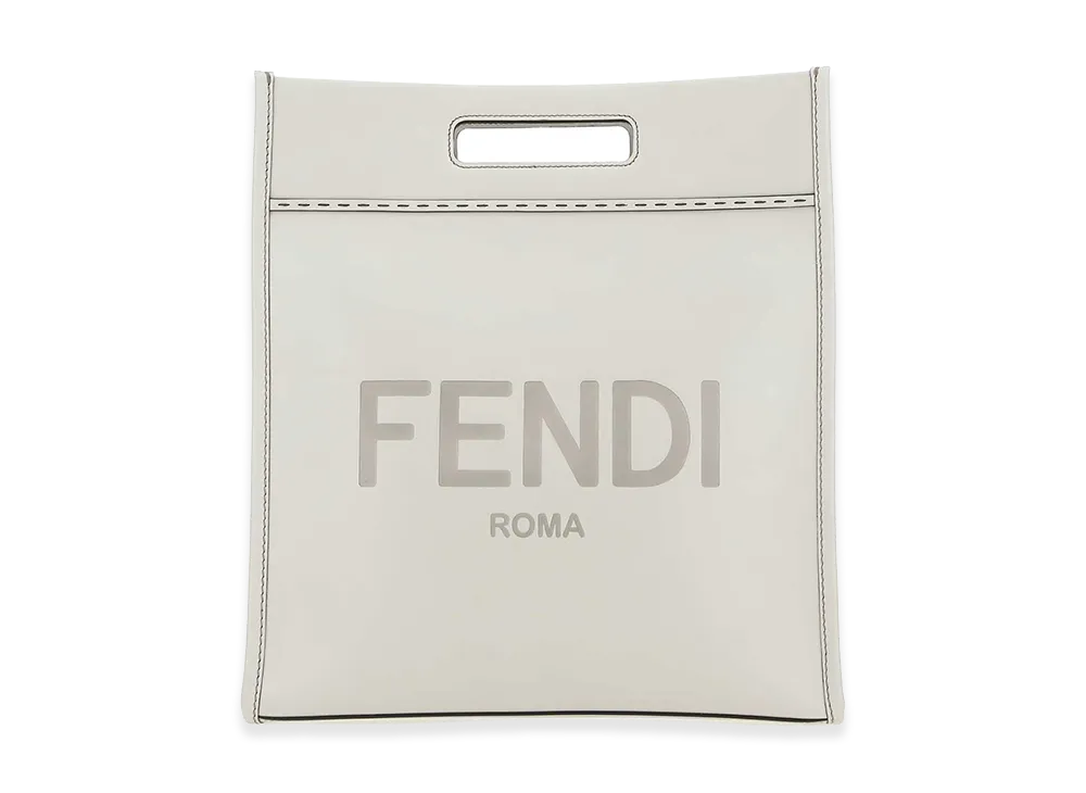 FENDI Ice Leather Shopping Bag "White"