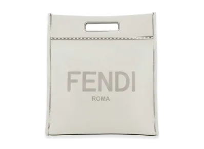 FENDI Ice Leather Shopping Bag "White"