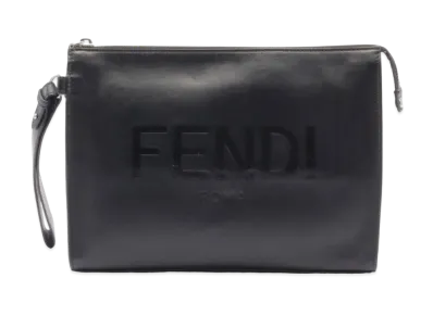 FENDI Flat Slim Clutch Bag "Black"