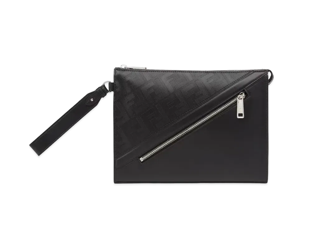 FENDI Shadow Diagonal Clutch "Black"