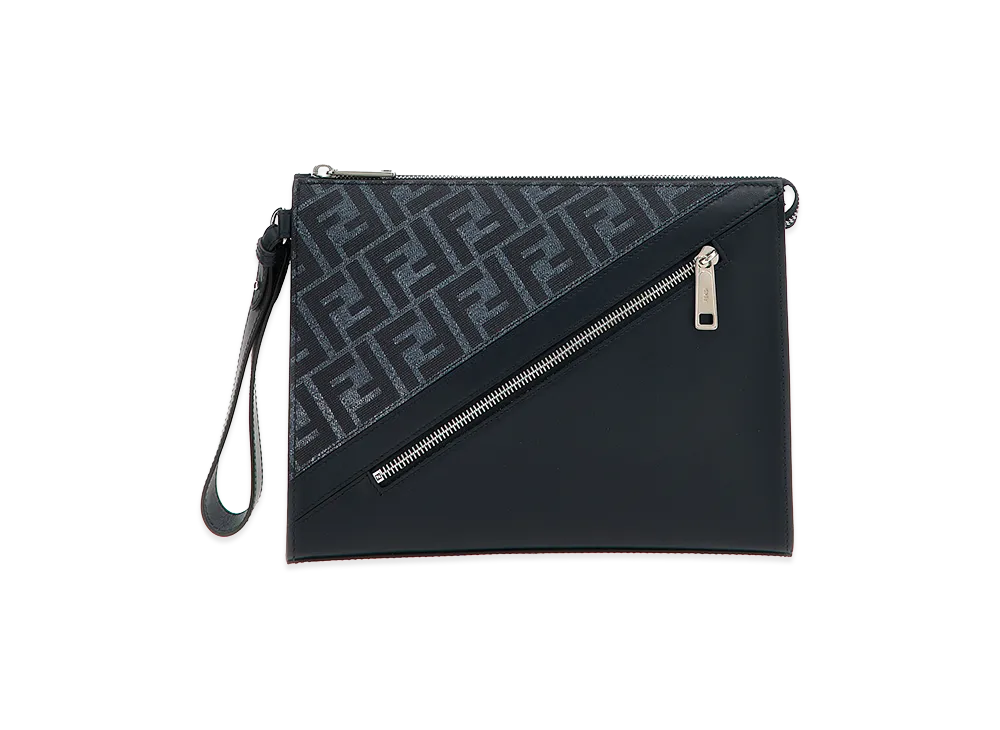 FENDI Diagonal Flat Pouch "Blue"