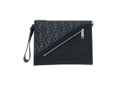 FENDI Diagonal Flat Pouch "Blue"
