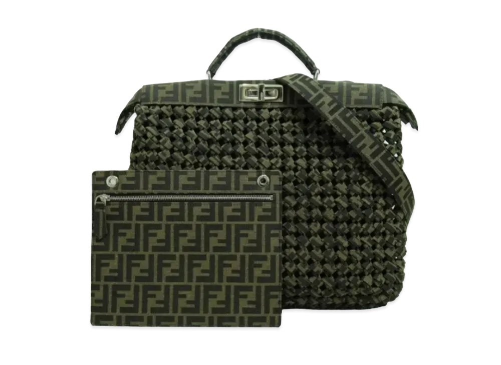 FENDI Zukka Peekaboo ISeeU Shoulder Bag "Brown"