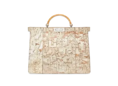 FENDI x Kengo Kuma Peekaboo ISeeU Medium Natural Bark and Wood Bag "Beige"
