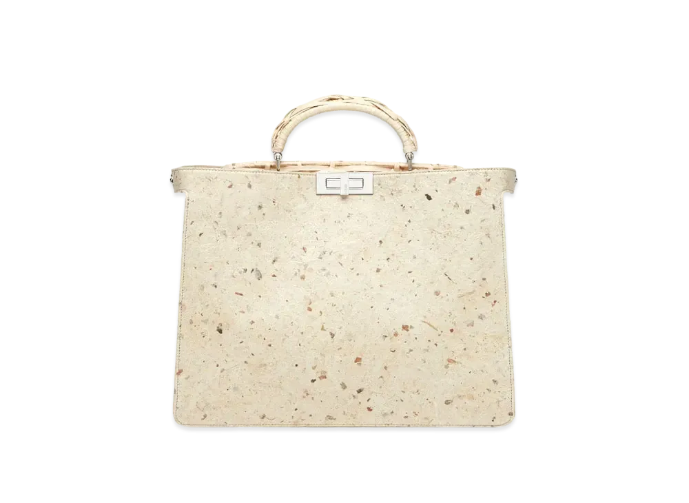 FENDI x Kengo Kuma Peekaboo ISeeU Medium Natural Washi Paper and Wicker Bag "White"