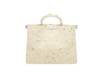 FENDI x Kengo Kuma Peekaboo ISeeU Medium Natural Washi Paper and Wicker Bag "White"