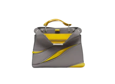 MAD x FENDI Peekaboo ISeeU Small Leather Aluminum Bag "Gray/Yellow"