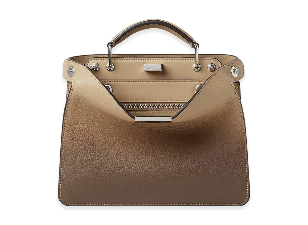 FENDI Peekaboo Iseeu Small Leather Bag "Brown"