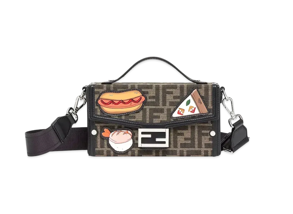 FENDI Soft Trunk Baguette FF Jacquard Bag with Appliques "Multi Color"