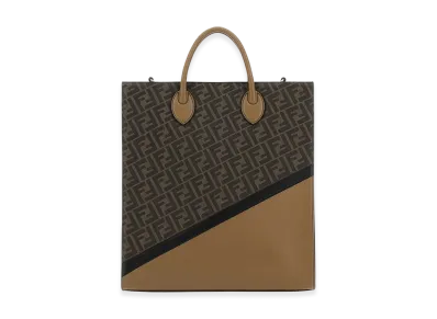 FENDI Leather And Canvas Shopping Bag "Multicolor"