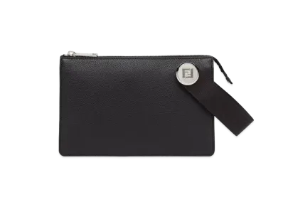 FENDI Roma Leather Chiodo Clutch "Black"