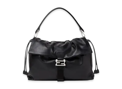 FENDI Flux Maxi Messenger Leather Bag "Black"